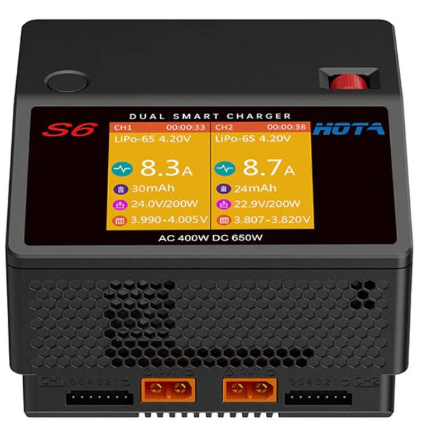 HOTA S6 AC 400W DC 325W Dual Channel Lipo Charger for 1-6S